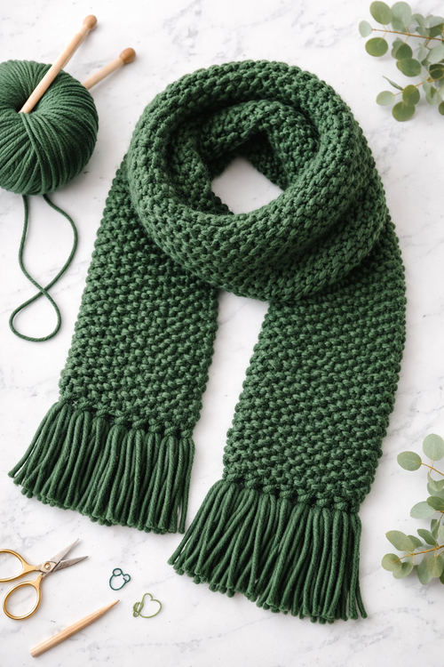Easy chunky knit scarf pattern for beginners – Always Moo