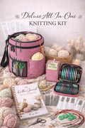 Deluxe all-in-one beginner knitting kit with yarn, needles, patterns, journal and project bag – Always Moo